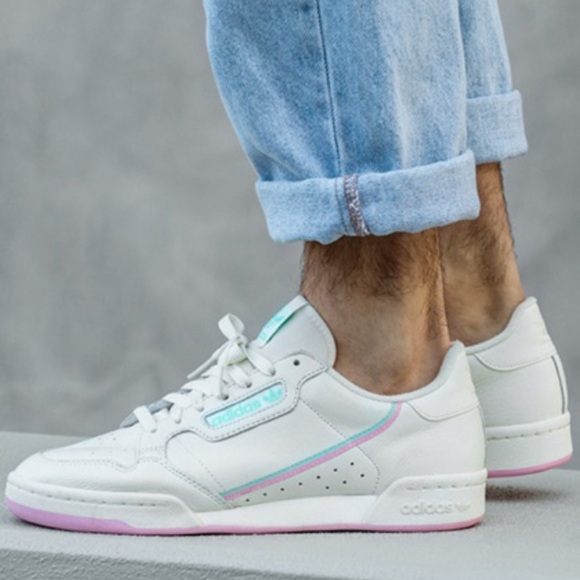 adidas continental 80 off white pink mint